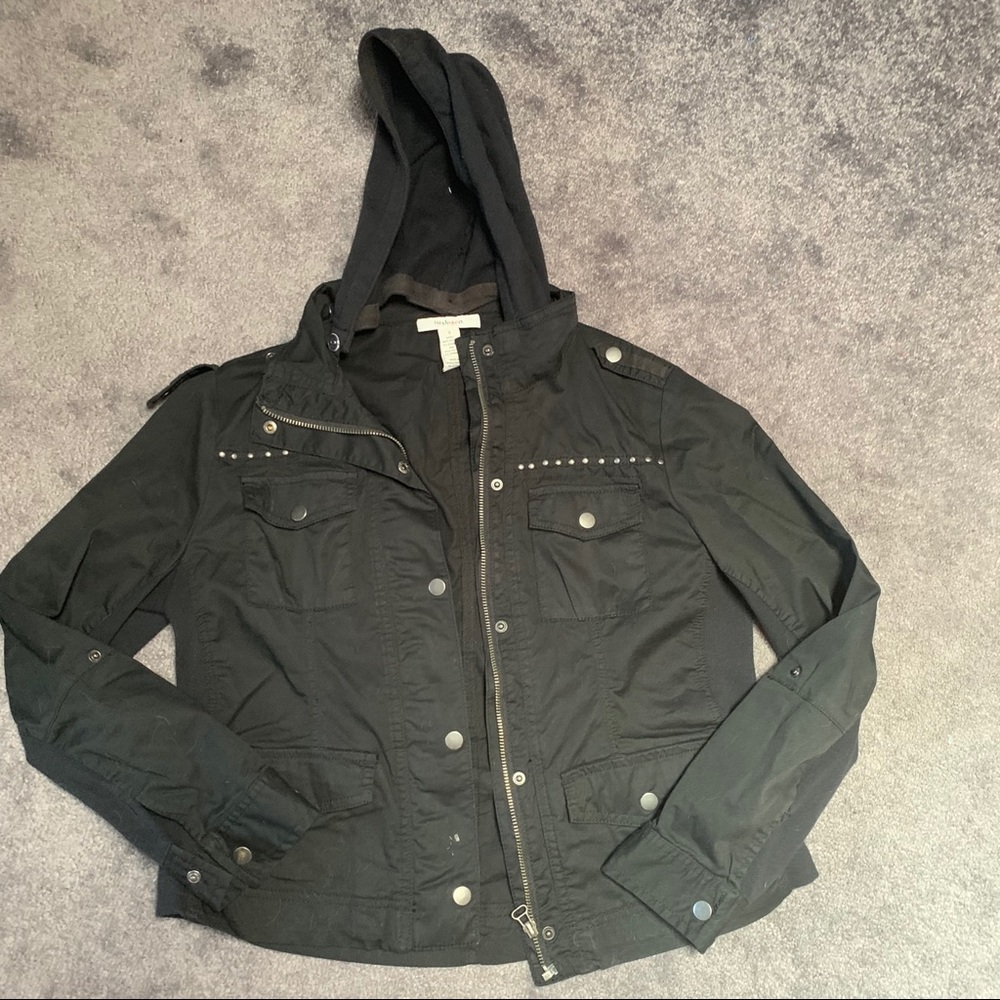 Black Jacket with removable hood size S